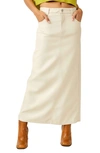 Free People City Slicker Faux Leather Maxi Skirt In Nilla Cream