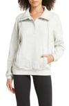 Zella Cozy Half Zip Pullover Sweatshirt In Ivory Dove Heather