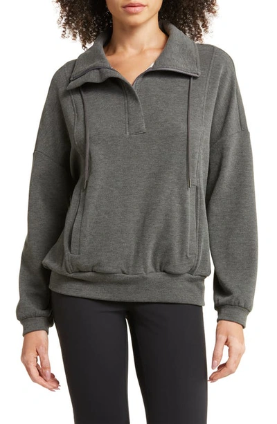 Zella Cozy Half Zip Pullover Sweatshirt In Grey Forged | ModeSens
