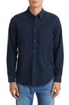 Nn07 Arne 5082 Solid Button-down Shirt In Navy