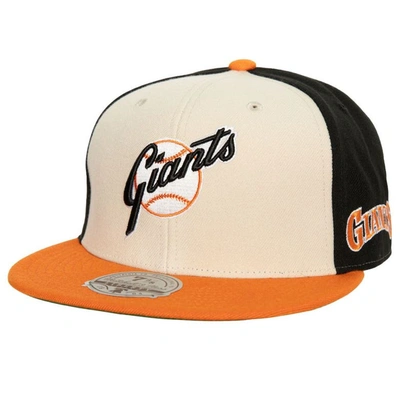 Mitchell & Ness Men's  Cream, Orange San Francisco Giants 25 Years Homefield Fitted Hat In Cream,orange