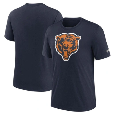 Nike Navy Chicago Bears Rewind Logo Tri-blend T-shirt In Blue