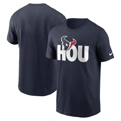 Nike Navy Houston Texans Local Essential T-shirt In Blue