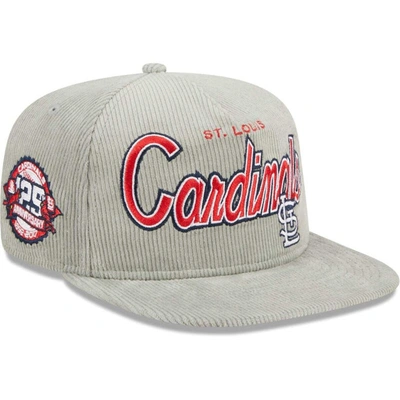 New Era Gray St. Louis Cardinals Corduroy Golfer Adjustable Hat