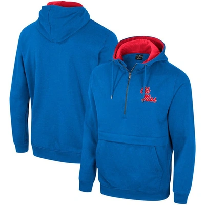 Colosseum Powder Blue Ole Miss Rebels Half-zip Hoodie