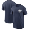 Nike Navy New York Yankees Team Wordmark T-shirt In Blue