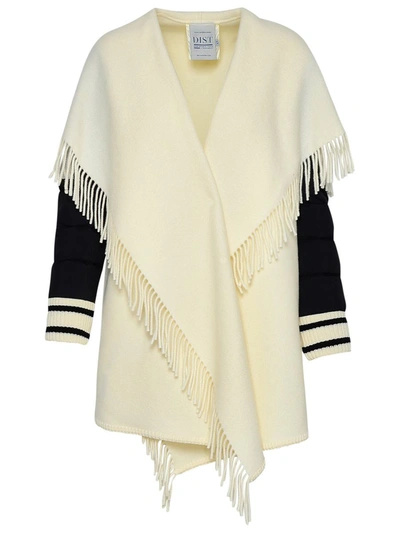 Moncler Black Wool And Cream Cape