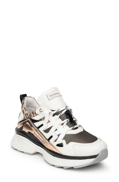 Nerogiardini Chunky Lace-up Sneaker In White/ Rose