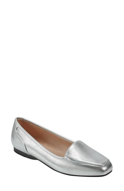 Bandolino Liberty Loafer In Silver- Faux Leather