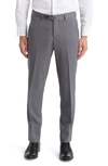 Ted Baker Jerome Soft Constructed Wool Blend Tapered Dress Pants In Light Grey