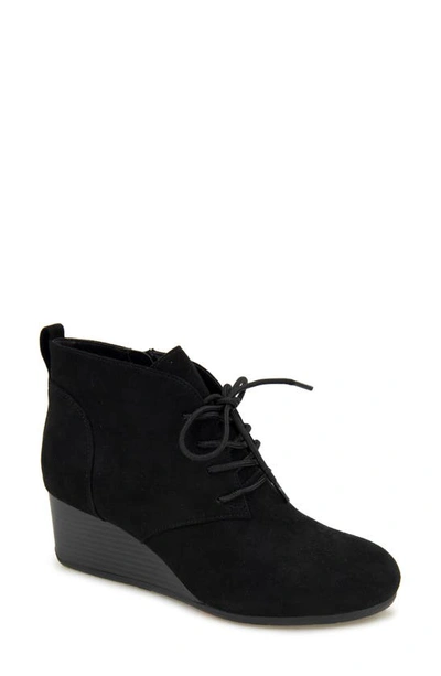 Reaction Kenneth Cole Deka Wedge Bootie In Black Micro