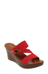 Italian Shoemakers Koda Wedge Slide Sandal In Red