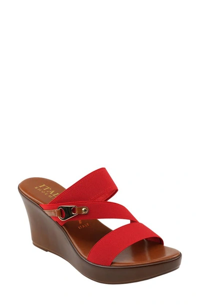Italian Shoemakers Koda Wedge Slide Sandal In Red