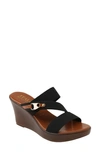 Italian Shoemakers Koda Wedge Slide Sandal In Black