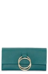 Vince Camuto Livy Leather Clutch Wallet In Quetzal Green