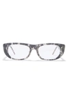 Thom Browne 53mm Rectangular Optical Frames In Grey Tortoise