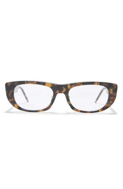 Thom Browne 53mm Rectangular Optical Frames In Tortoise