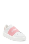 Valentino By Mario Valentino Incas Banded Leather Sneaker In White Pink