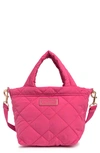 Marc Jacobs Quilted Nylon Mini Tote Bag In Peony