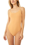 Free People Intimately Fp Offline Tank Bodysuit In Pastry Shell