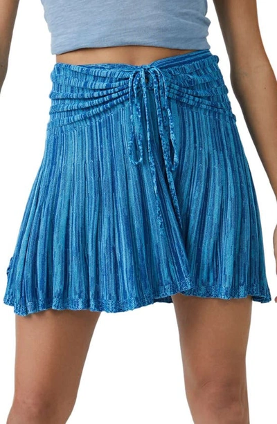 Free People Sylvia Convertible Miniskirt In Blue Combo
