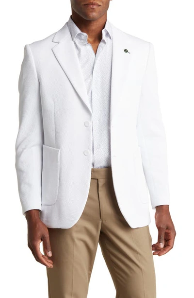 Tom Baine Performance Two-button Waffle Sport Coat In White