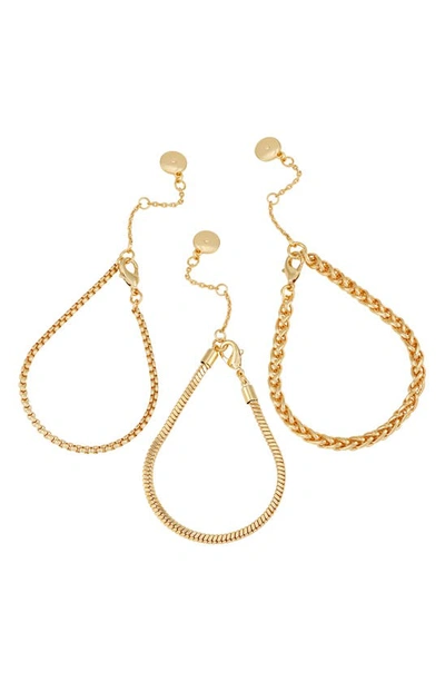 Vince Camuto 3-pack Assorted Chain Bracelets In Goldtone