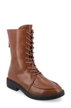 Journee Collection Nikks Combat Boot In Cognac