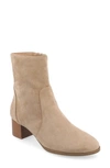 Journee Collection Hayven Tru Comfort Block Heel Bootie In Taupe