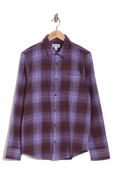 Abound Plaid Flannel Shirt In Brown- Purple Grady Plaid