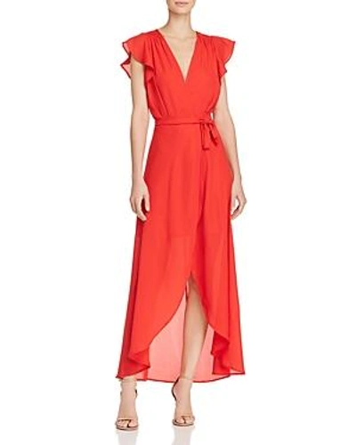 Ppla Positano High/low Wrap Dress In Tomato