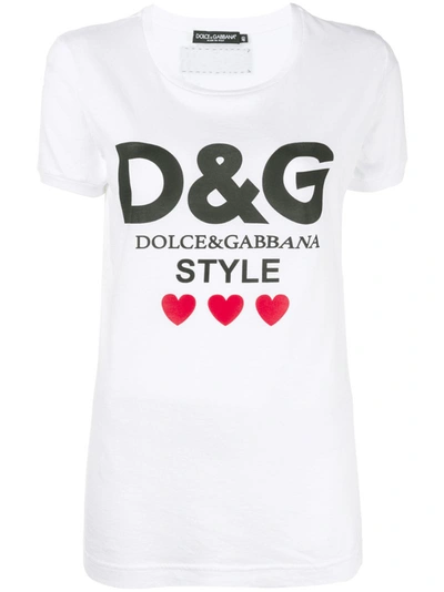 Dolce & Gabbana End Violence Printed Jersey T-shirt In White