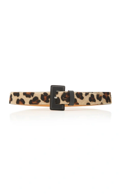 Maison Vaincourt Leopard-print Calf-hair Belt In Animal