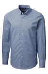 Cutter & Buck Soar Windowpane Long Sleeve Button-down Shirt In Indigo