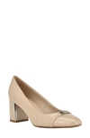 Calvin Klein Unesta Pointed Toe Pump In Taupe Pat