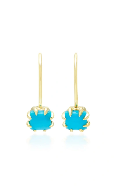 Ila Zephyr 14k Gold Turquoise Earrings In Blue