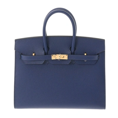 Hermes Hermès Birkin 25 Navy Leather Handbag ()