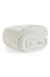 Ugg Channel Quilt Faux Fur Throw Blanket In Snow