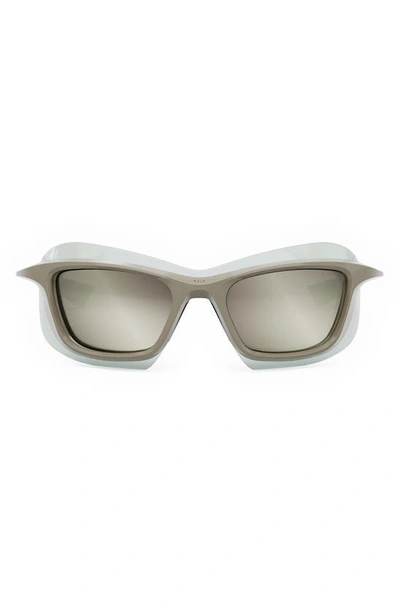 Dior Xplorer 56mm Mirrored Square Sunglasses In Beige/ Smoke Mirror