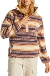Billabong Switchback Textured Fleece Pullover In Oat