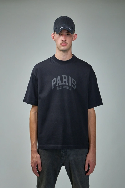 Balenciaga Cities Paris T-shirt In Black
