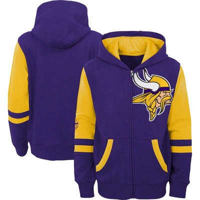 Outerstuff Kids' Youth Purple Minnesota Vikings Colorblock Full-zip Hoodie