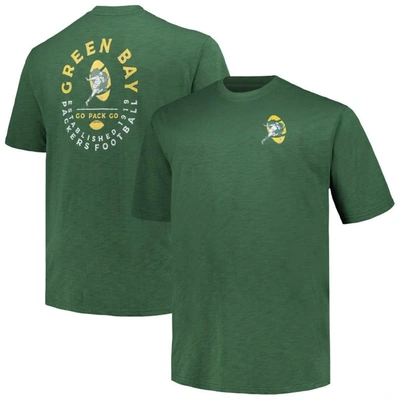 Profile Men's  Green Green Bay Packers Big And Tall Two-hit Throwback T-shirt