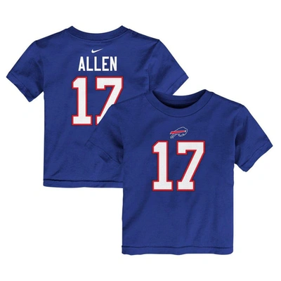 Nike Kids' Toddler  Josh Allen Royal Buffalo Bills Player Name & Number T-shirt