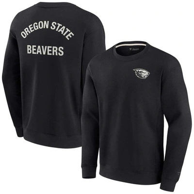 Fanatics Signature Unisex  Black Oregon State Beavers Super Soft Pullover Crew Sweatshirt