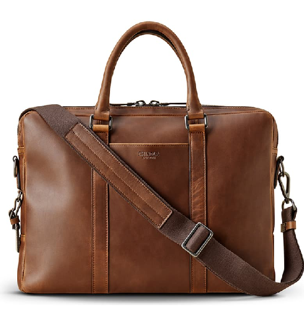 shinola leather briefcase