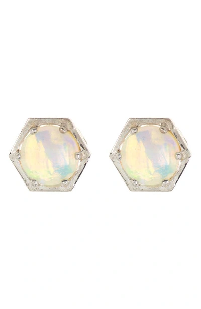 Anzie Jac+jo Geo Opal Stud Earrings In Gold