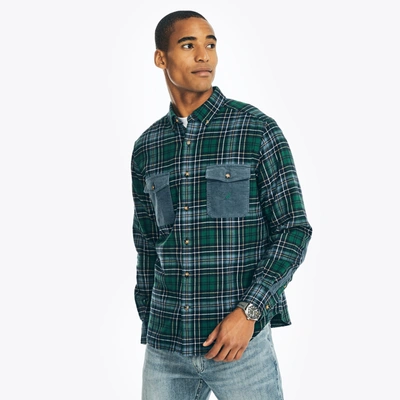Nautica Mens Sustainably Crafted Flannel Plaid Shirt In Multi