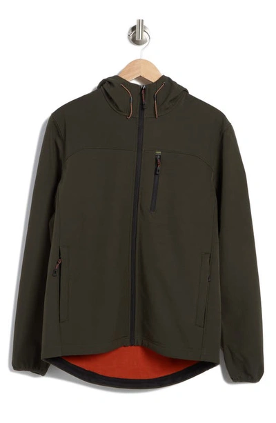 Hawke And Co Water & Wind Resistant Hooded Softshell Jacket In Loden