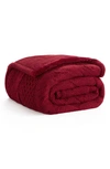 Ugg Erie Cable & Plush Reversible Throw Blanket In Dark Cherry